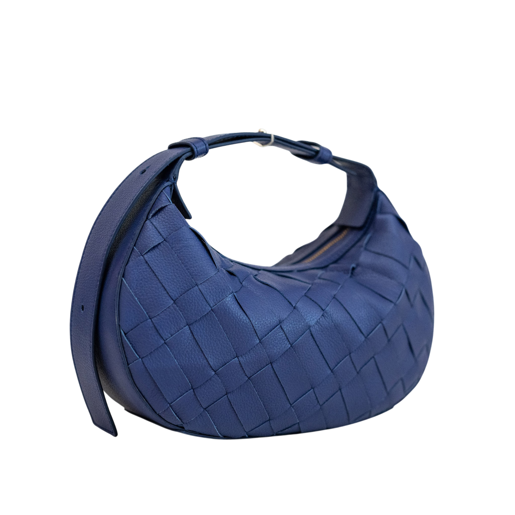Sienna Mini Woven Shoulder Bag in Blue Dusk