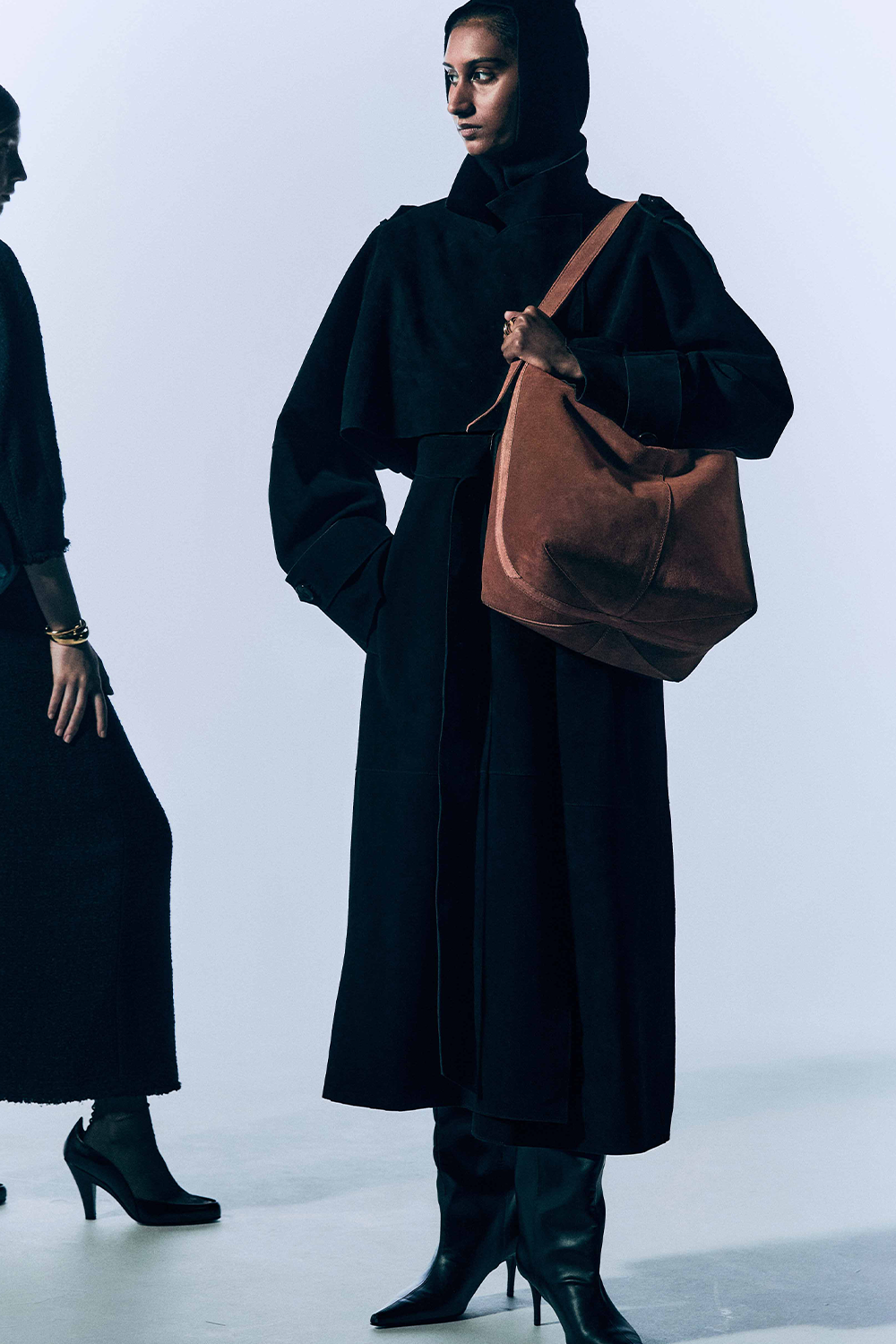 Esme Large Tote in Rust Suede