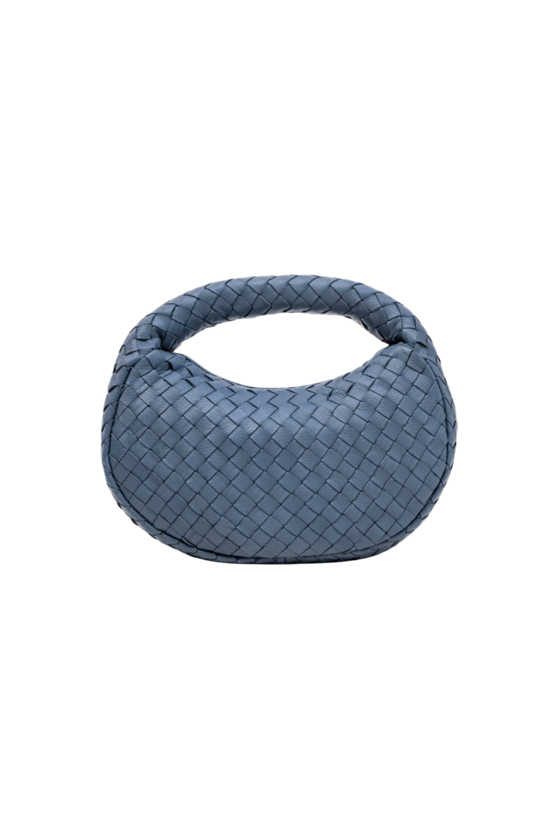 Laluna Mini Woven Shoulder Bag in Slate