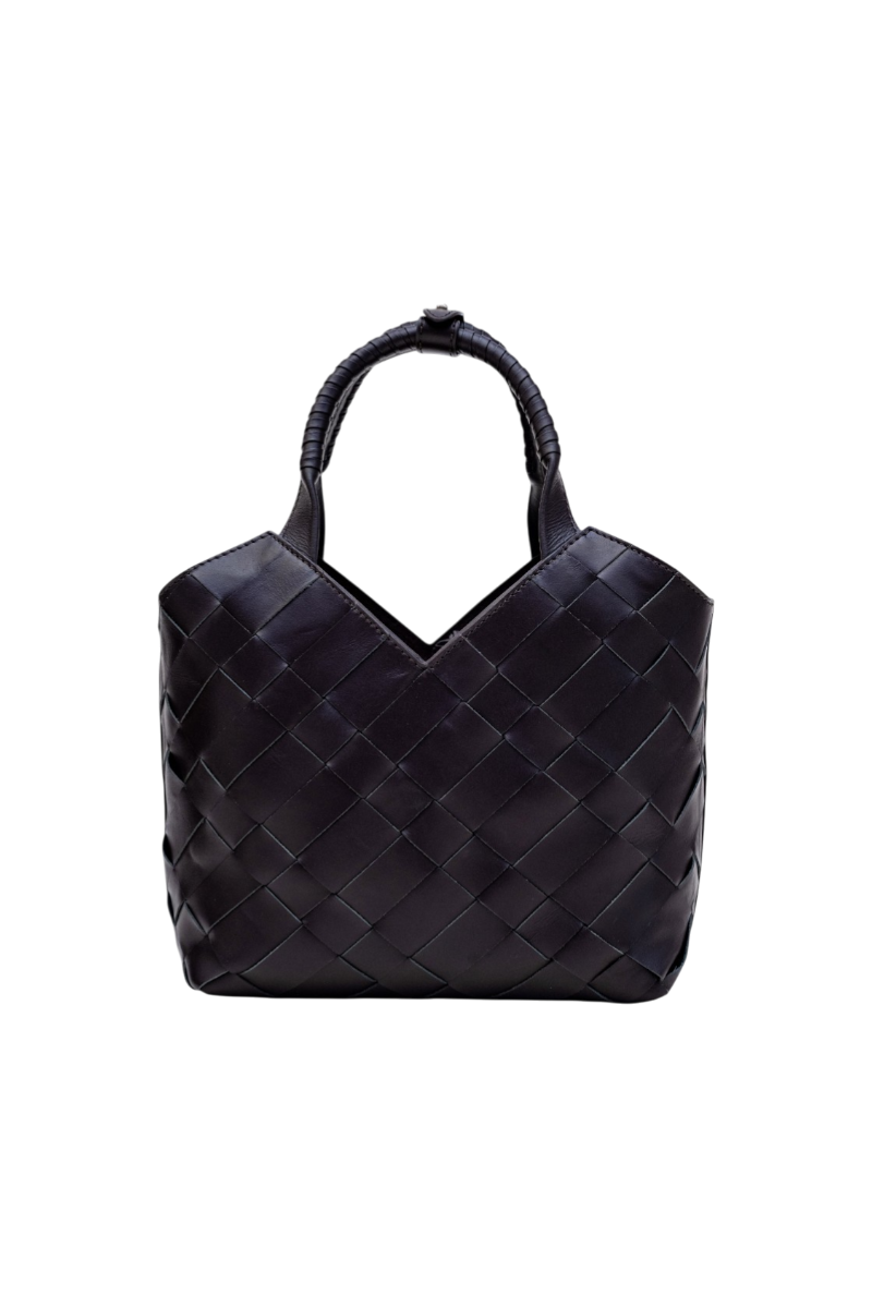 Cabas Mini Woven Shopper in Crema