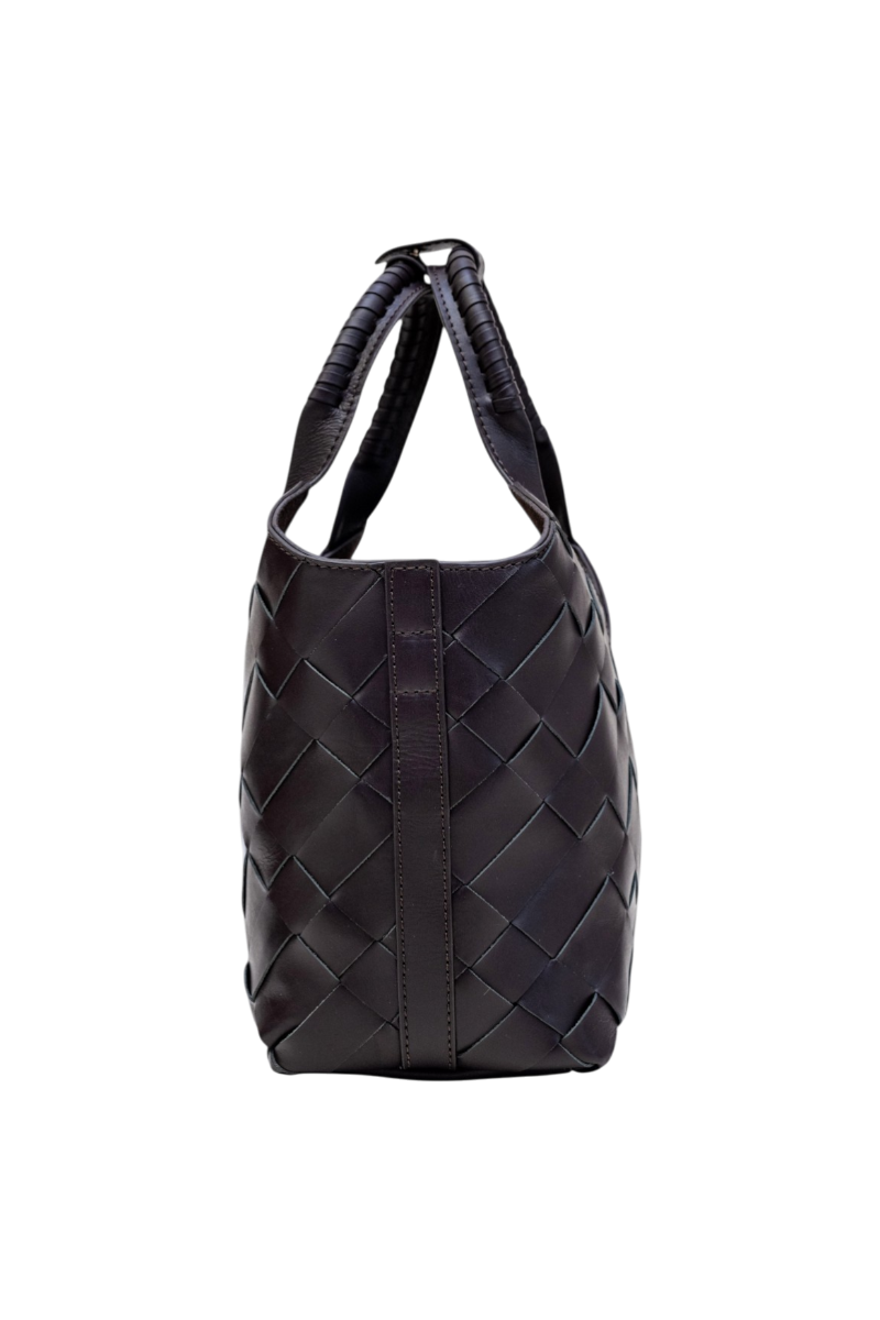 Cabas Mini Woven Shopper in Crema