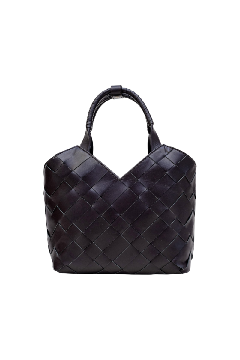 Cabas Mini Woven Shopper in Crema