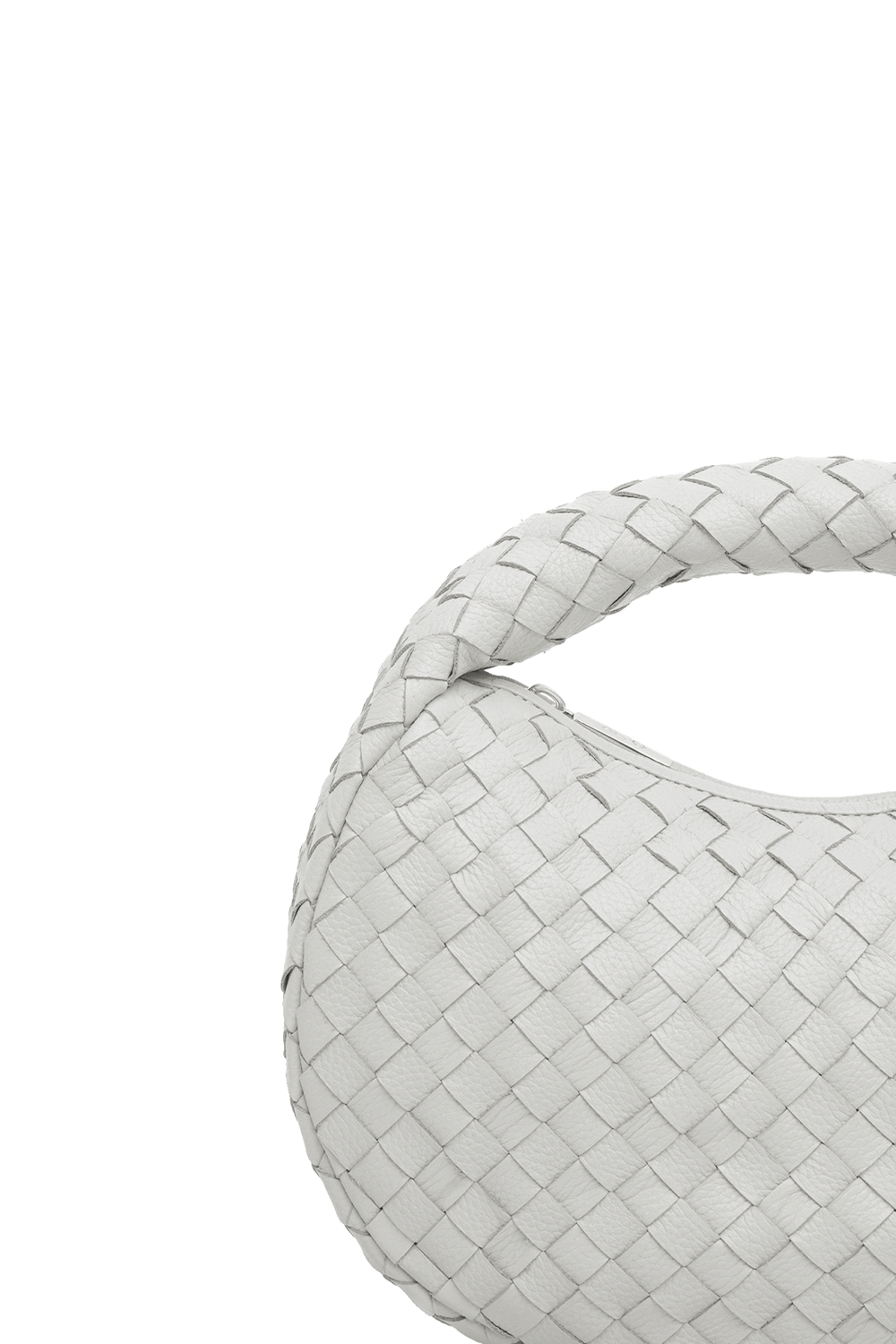Laluna Mini Woven Shoulder Bag in Ivory