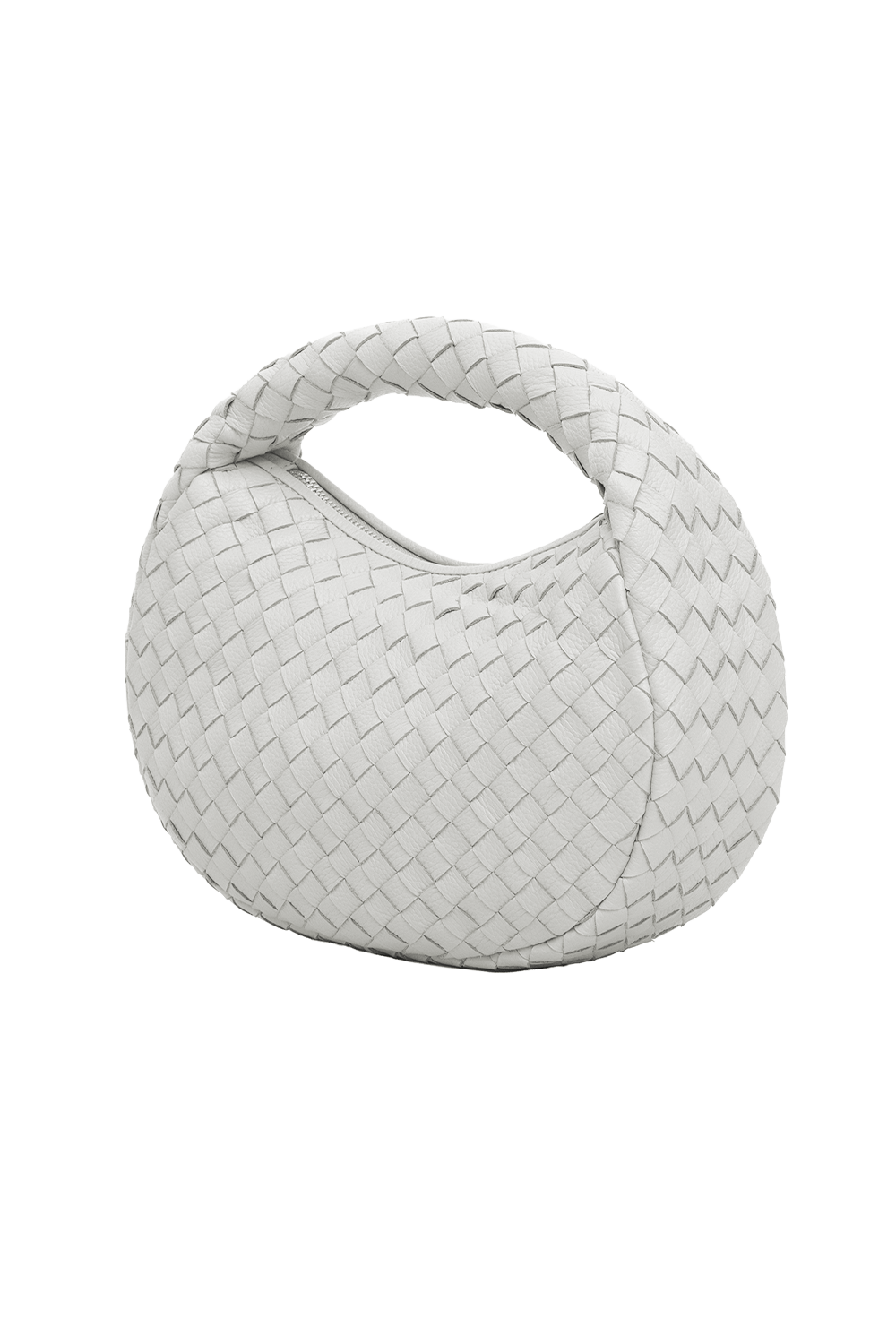Laluna Mini Woven Shoulder Bag in Ivory
