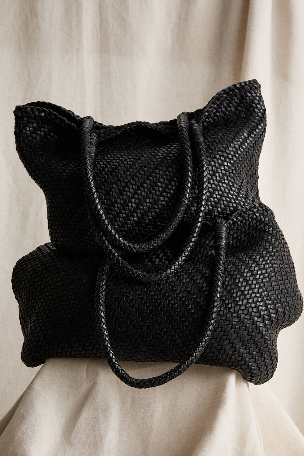 Lana Mini Woven Tote in Black