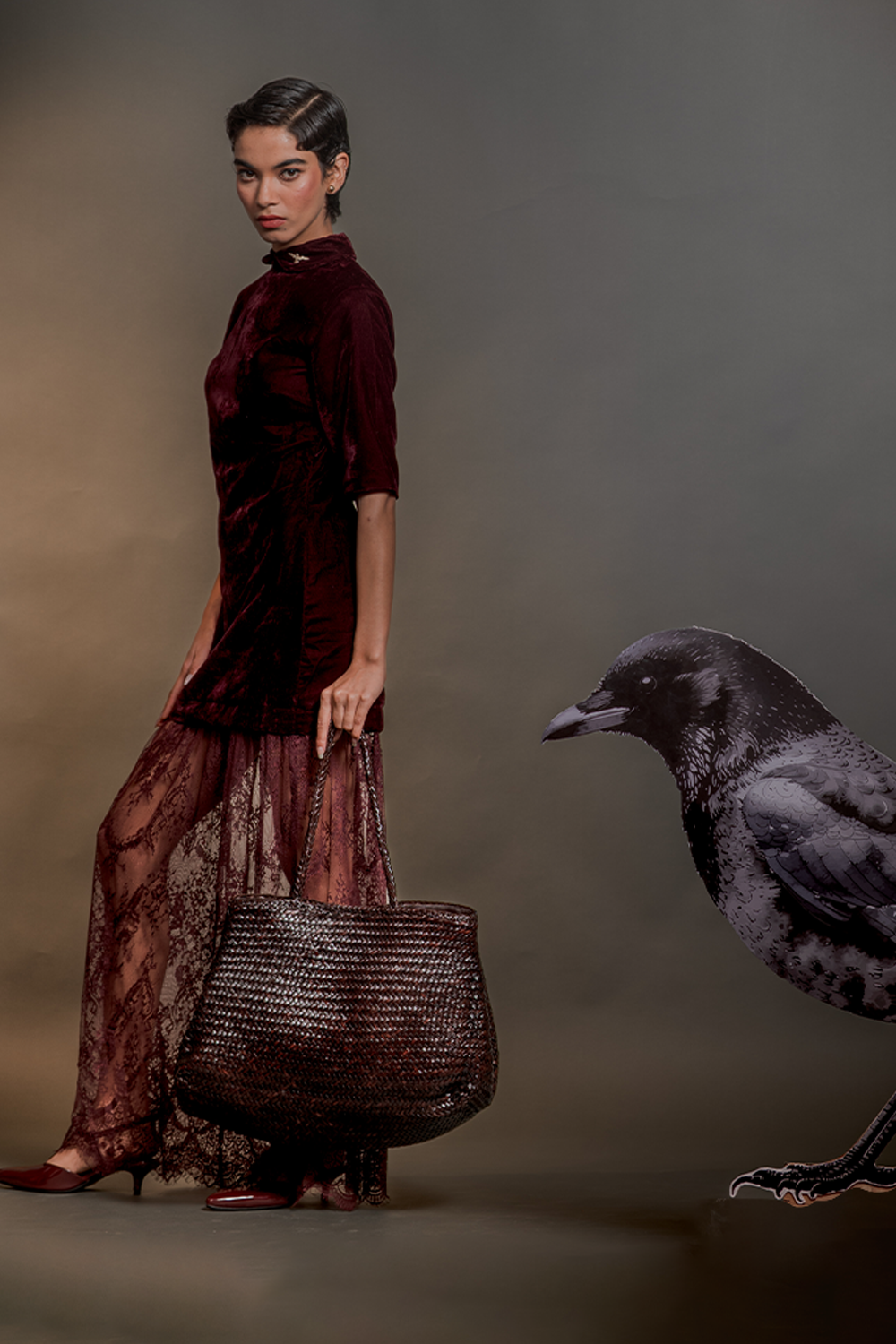 Romy Woven Tote in Crema