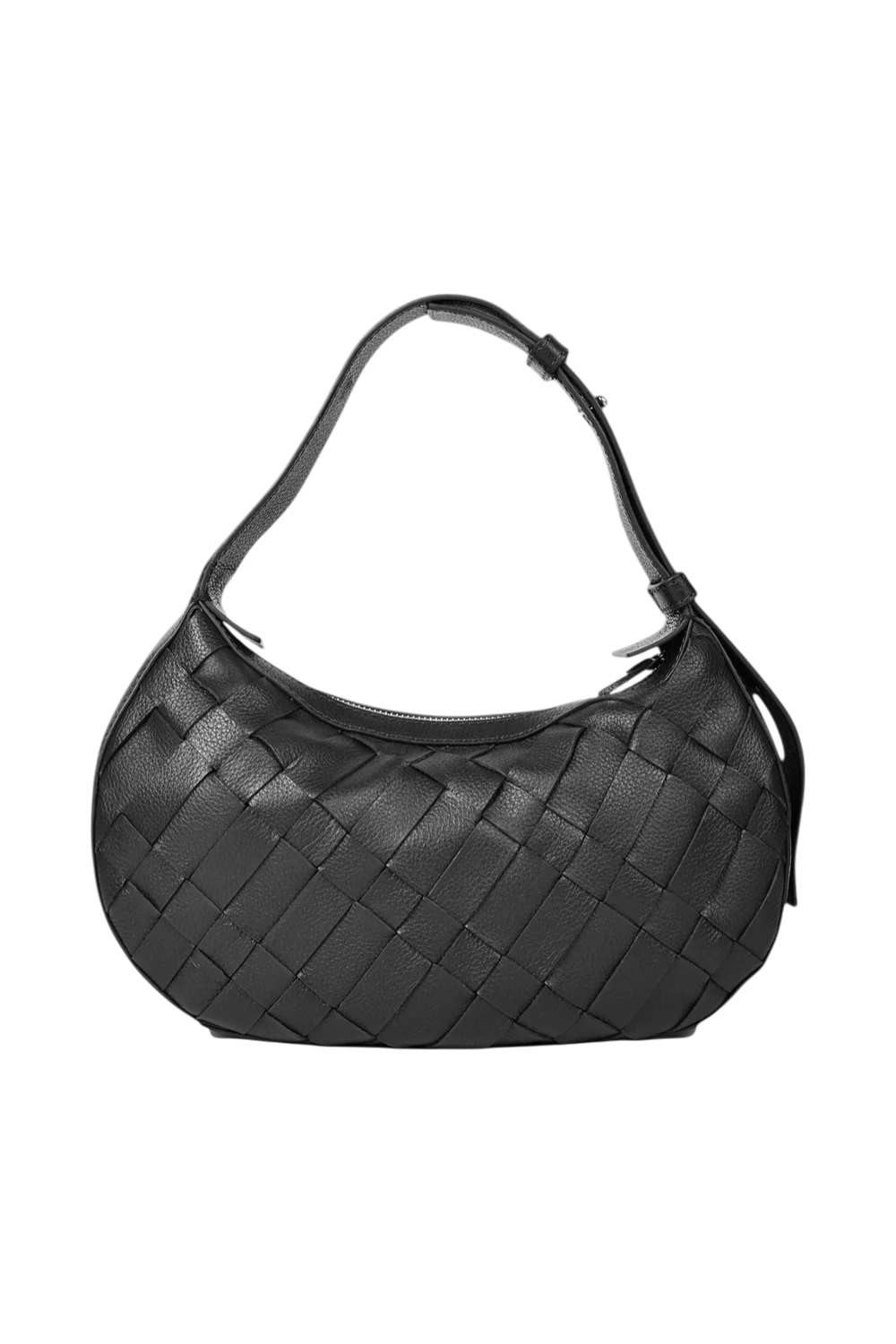 Sienna Mini Woven Shoulder Bag in Black
