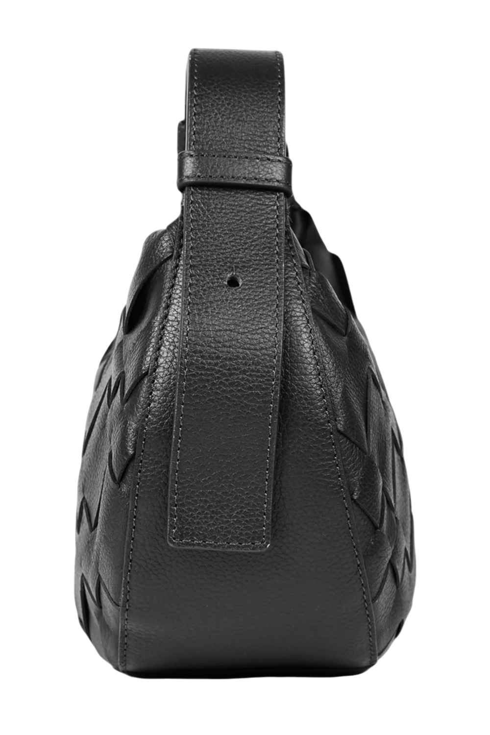 Sienna Mini Woven Shoulder Bag in Black