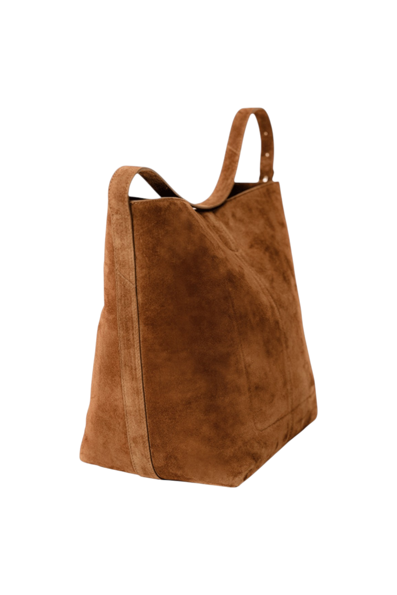 Esme Large Tote in Toffee Suede