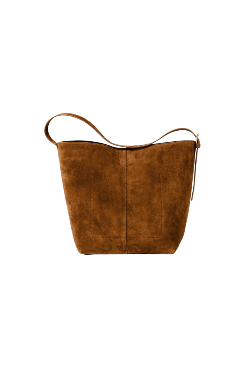 Esme Large Tote in Toffee Suede