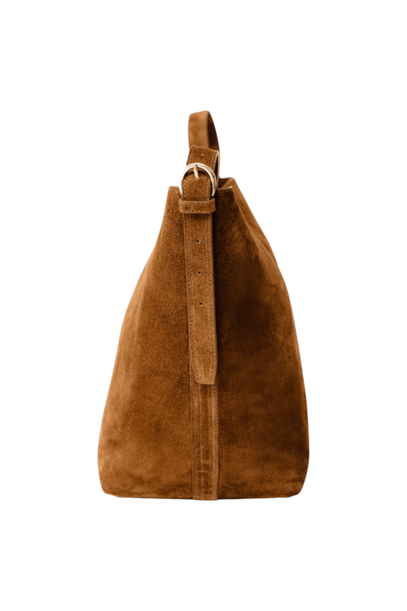 Esme Large Tote in Toffee Suede