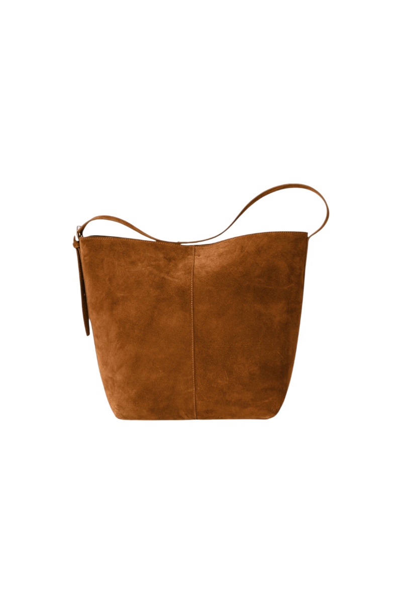 Esme Large Tote in Toffee Suede