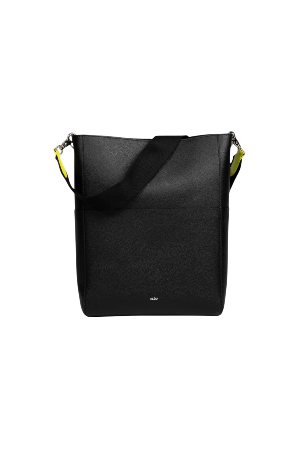 Vega Rectangular Tote in Black w/ Cyber Lime
