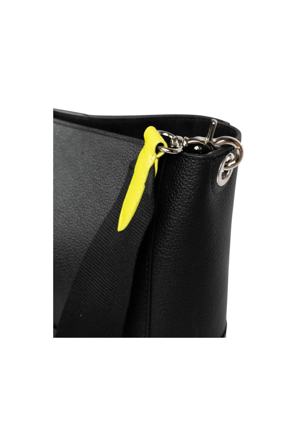 Vega Rectangular Tote in Black w/ Cyber Lime